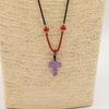 Cord Necklace Gemstone Pendant – Amethyst Cross
