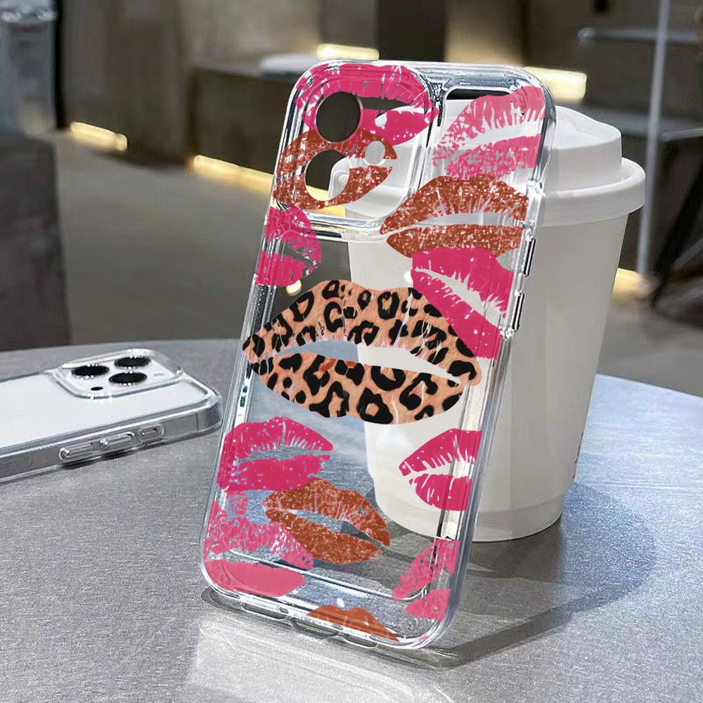 

Fashion Leopard Pattern Stars Clear Phone Case For iPhone 17 16 15 14 13 12 11 15 Plus Pro Max X XR XS Max 16e 17 Air Soft Cover iPhone 15 Pro