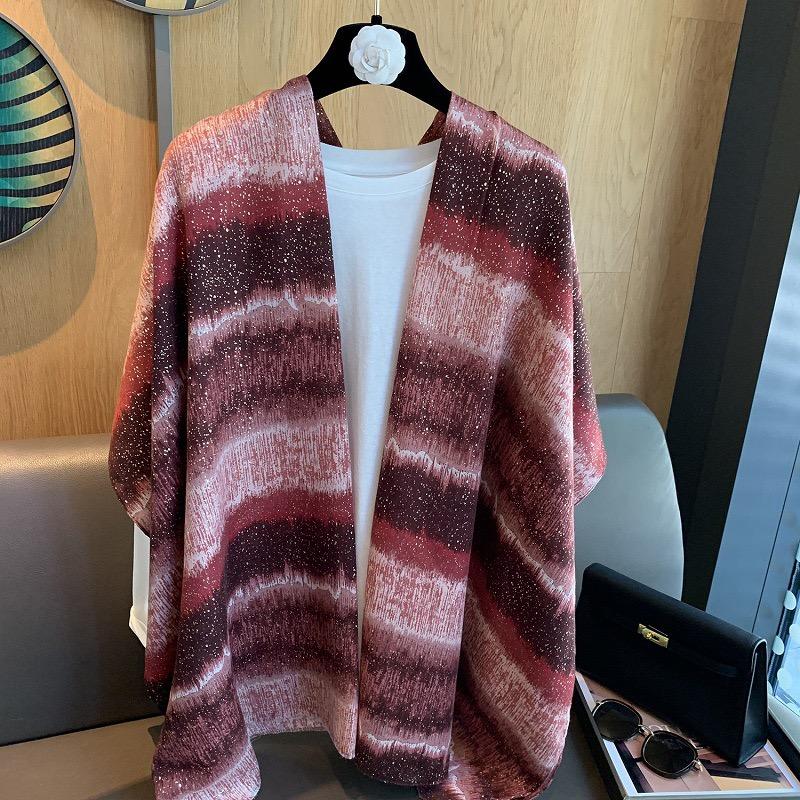 Lurex Glitter Ombre Tie Dyed Fringe Shimmer Viscose Scarf Cotton Shawls Women Perfect for Travel Casual Muslim Hijab 180*90Cm