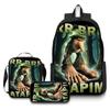 Printed Backpack Wooden Stick Man Shanhaijing School Bag Pencil Case