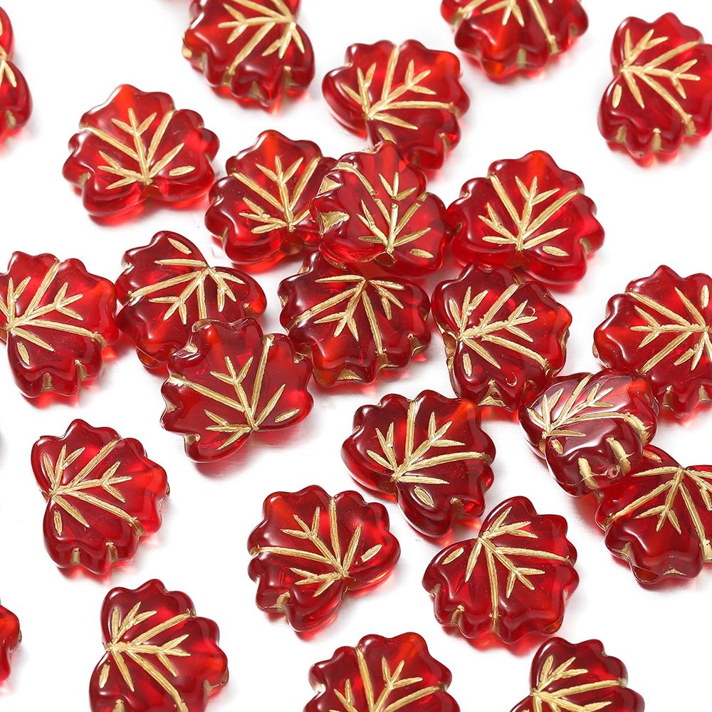 50pcs/Lot Acrylic Leaves Beads Spacer Charms Bead for DIY Bracelet Necklace Keychain Jewelry Making Accessories Supplies