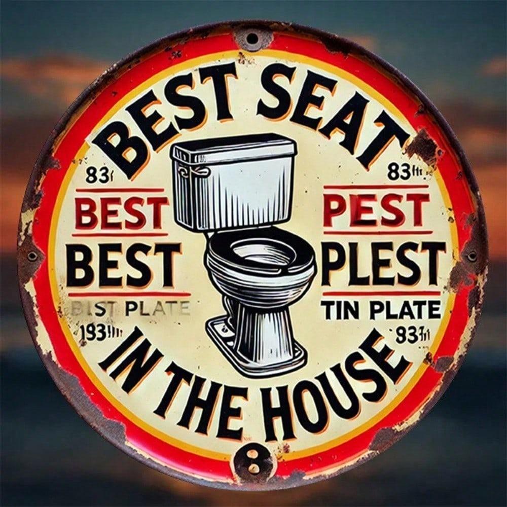Vintage Metal Tin Sign 8x8 Inch Round Wall Art Home Bar Man Cave Garage Decor