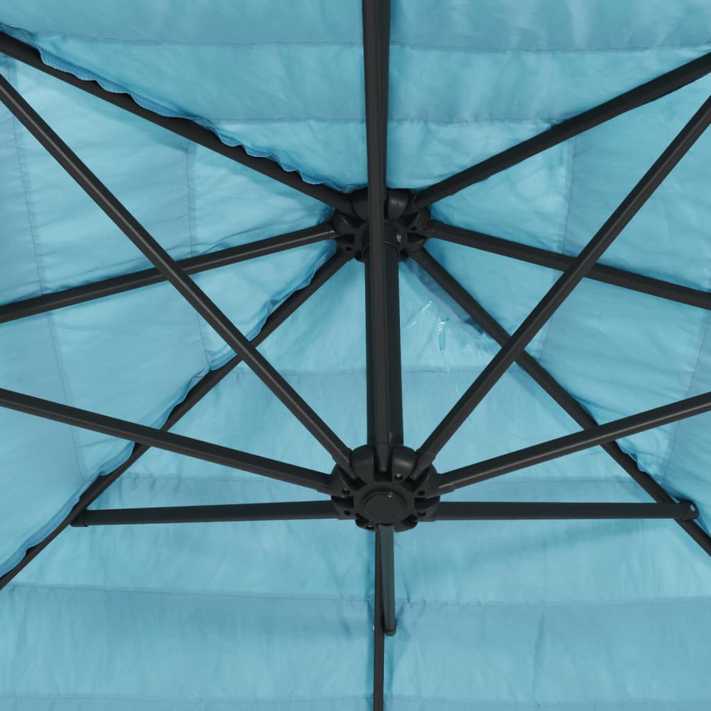 Blue Sun Umbrella with Steel Pole 300 X 200 X 250 Cm