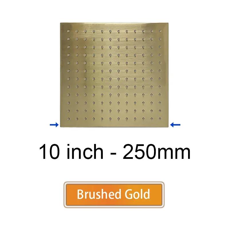 Bathroom Accessories Bath Square Rain Shower Head Quality Brass Shower, Brushed Gold, Rose, Black, Chrome, Brushed Grey