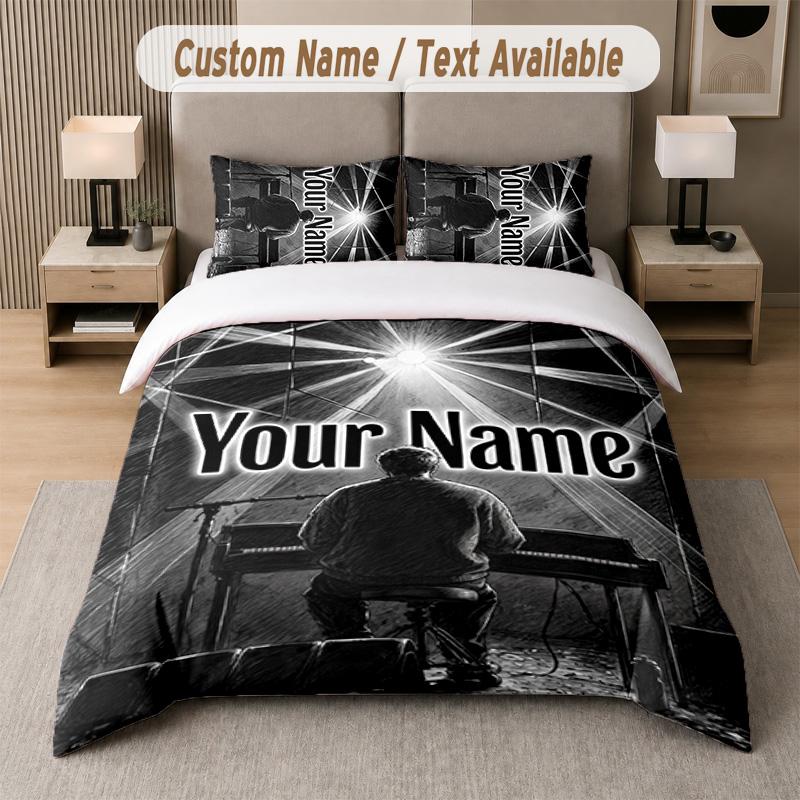 Alex Warren 3Pcs Bedding Set, Personalized Custom Name Text, 1 Duvet Cover & 2 Pillowcases For Bedroom