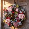 Vintage Peony Wall Decor With Silk Flowers For Home Entryway And Wall Art