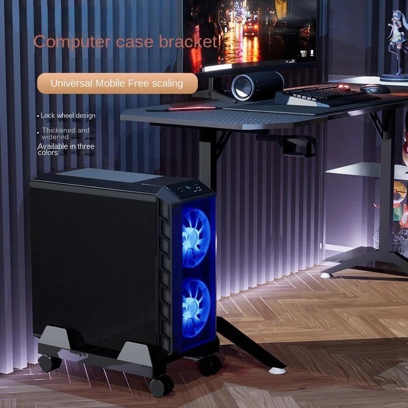 Bracket Roller Stand Desktop Stand Movable Host Rack CPU Rolling Stand Adjustable Computer Tower Stand