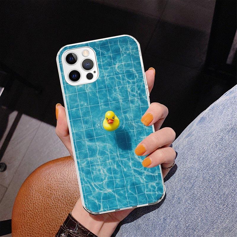 Rubber Ducks Swimming Pool Phone Case For iPhone 13 12 Mini 11 Pro Max XS XR X SE 7 8 Plus 5S 5 6S 6 Gift Print Cover Fundas