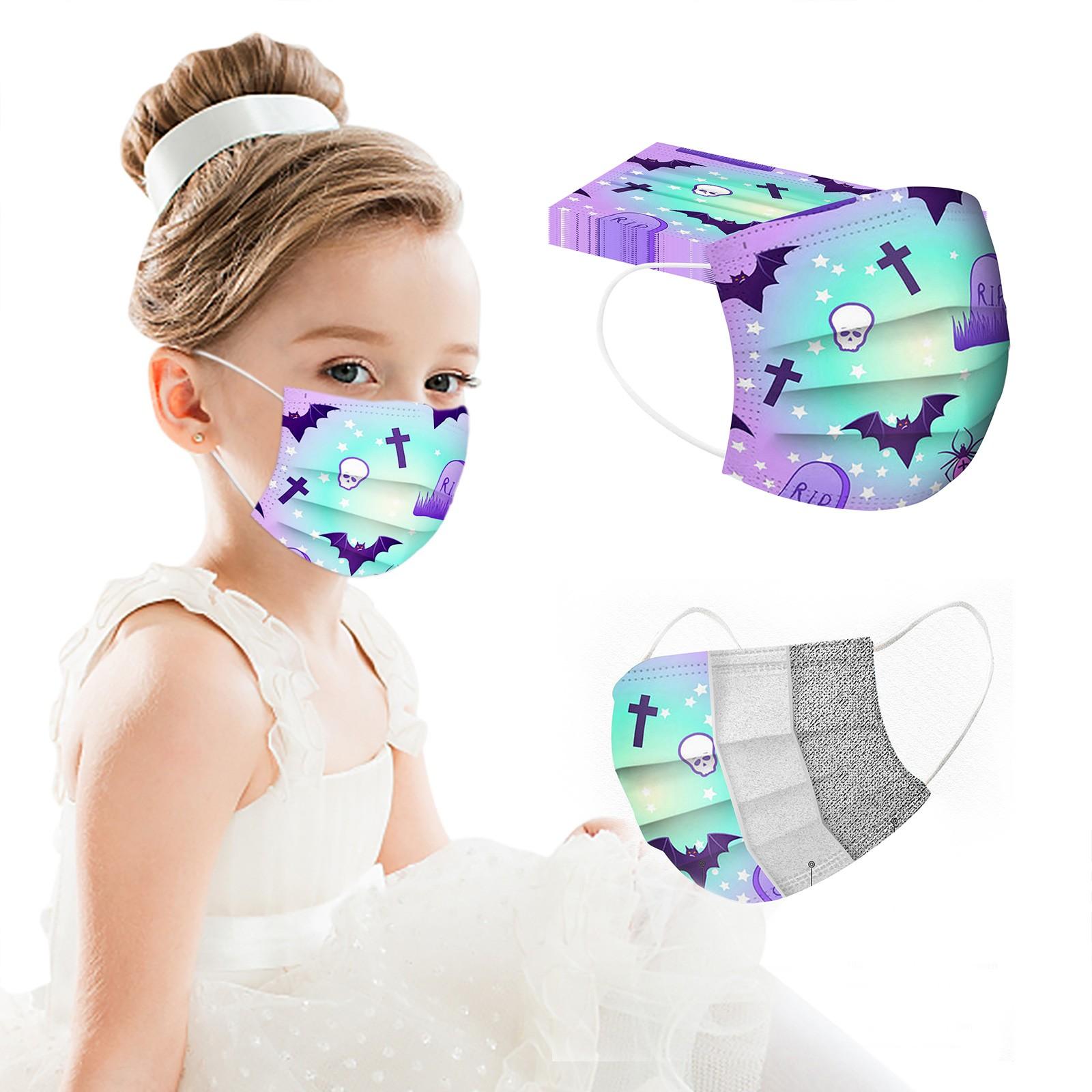 

Children s Cartoons Halloween Mask Disposable Face Mask Ear Loop 10PCS
