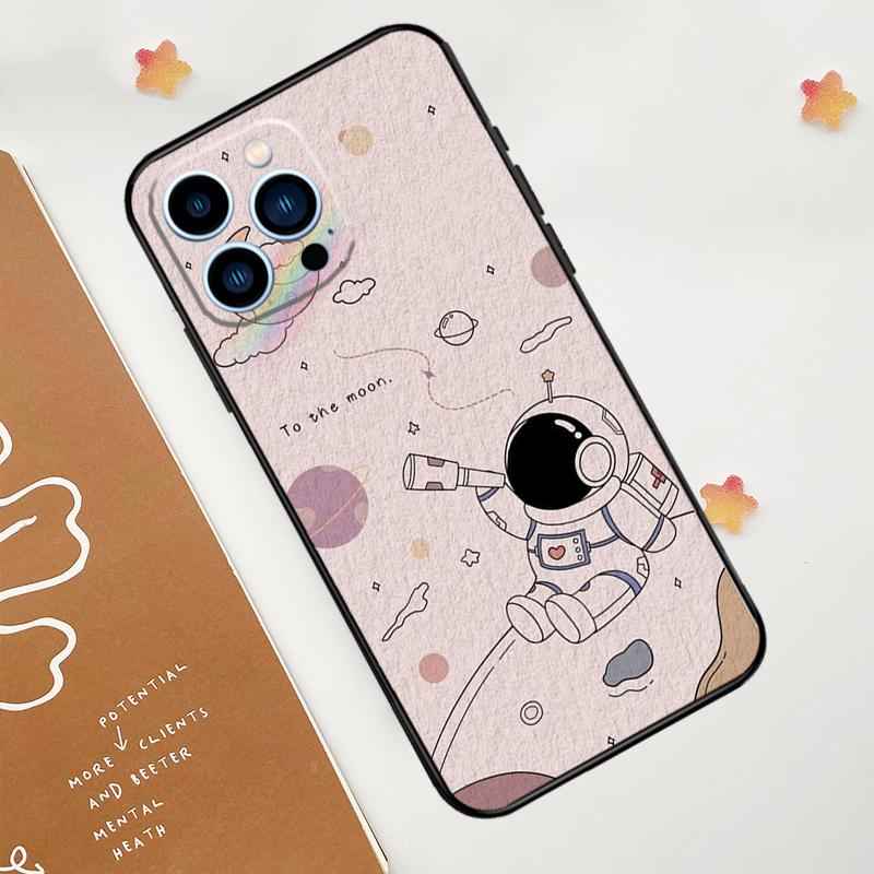 Cute galaxy Astronaut Phone Case For iPhone 17 Pro Max 14 11 15 16 Pro Max 13 12 mini 16 Plus 16e 17 Air Funda