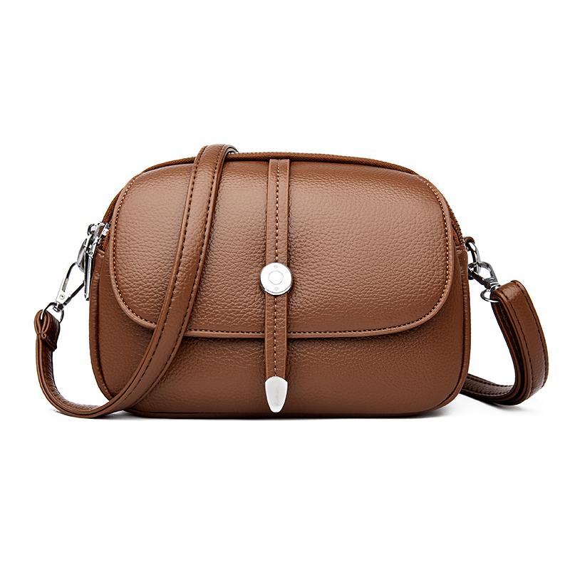 

Luxury Double Zipper Women’s Handbags Fashi Pu Leather Crossbody Bags Brand Ladies Shoulder Top-handle Bag Casual Small Totes світло-коричневого кольору