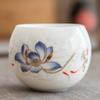 Dehua suet jade white porcelain master cup tea cup household tea cup single cup large ceramic souvenir Arhat cup