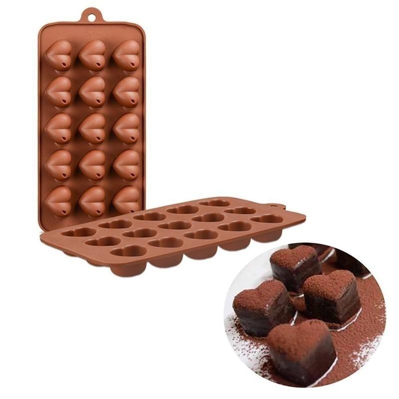 Silicone Romantics 15 Heart-shaped Mini Cake Mold For Chocolate Desserts Pudding Baking Cakes Decorating Tool Molds Pan