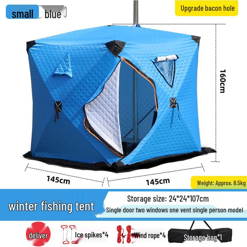 

Winter Quilted Ice Fishing Tent - Windproof, Warm Shelter for 2-3 People Winter Fishing Tent