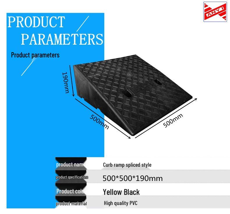 Portable Curb Ramp Triangle Pad for Cars
