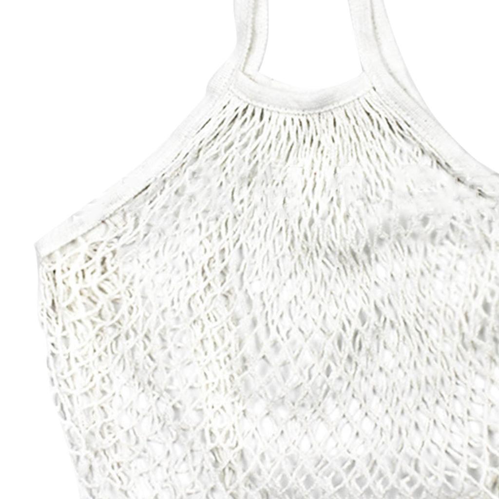 4 Pieces Grocery Shopping Net Bag Cotton Mesh Accessories Portable Easy to Use Netted