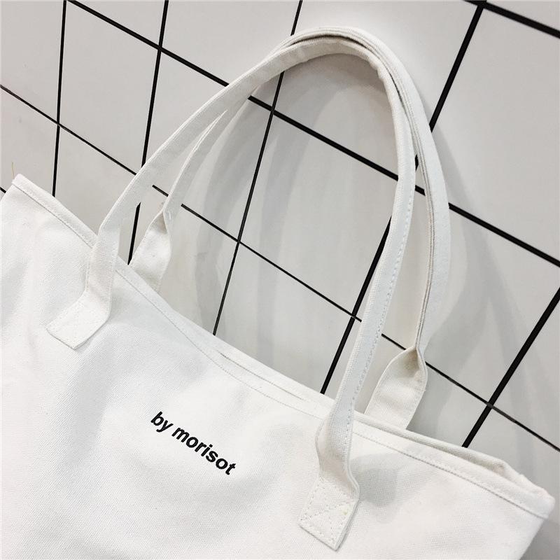 Fashion shoulder portable canvas bag zipper travel fitness bag large capacity small fresh and trendy