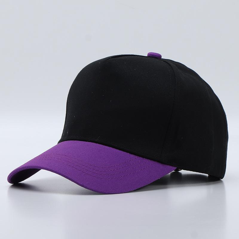 Pure cotton five-piece light board baseball cap European and American simple color matching curved brim cap spot