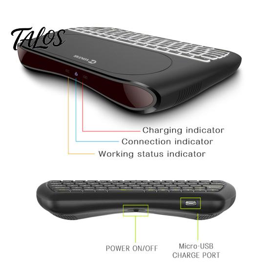 D8 Mini Barevná Podsvícená Bezdrátová Klávesnice Vzduchová Myš Touchpad pro Chytrý Televizor