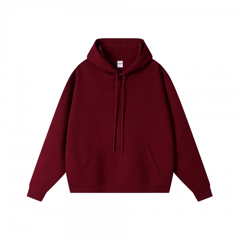 Mens Oversized Heavyweight 450g Fleece-Lined Crewneck Sweatshirt Loose Fit Drop Shoulder Solid Color American Style