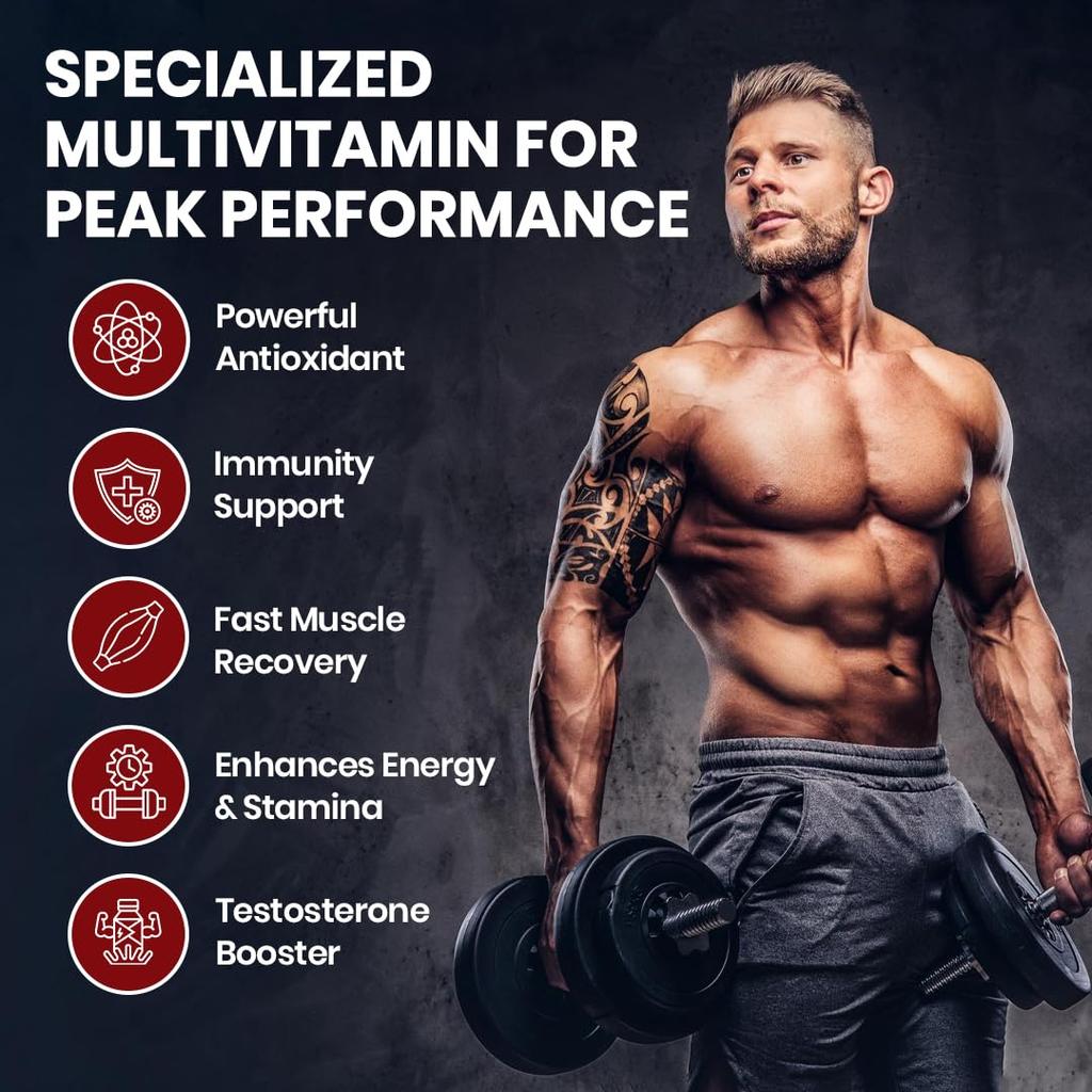 Vlados Himalayan Organics Multivitamin Sport Supplement 60 Veg-Tabletten für Gehirn, Augen, Muskeln, Gelenke