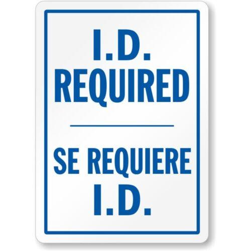 

Bilingual Id Required Visitor Aluminum Weatherproof SignAluminum 20x30cm（7.8x11.8inch）