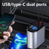 Retractable Car Charger Fast Car Phone Charger Car Charger Adapter with Retractable Cords for Smartphones Tablet