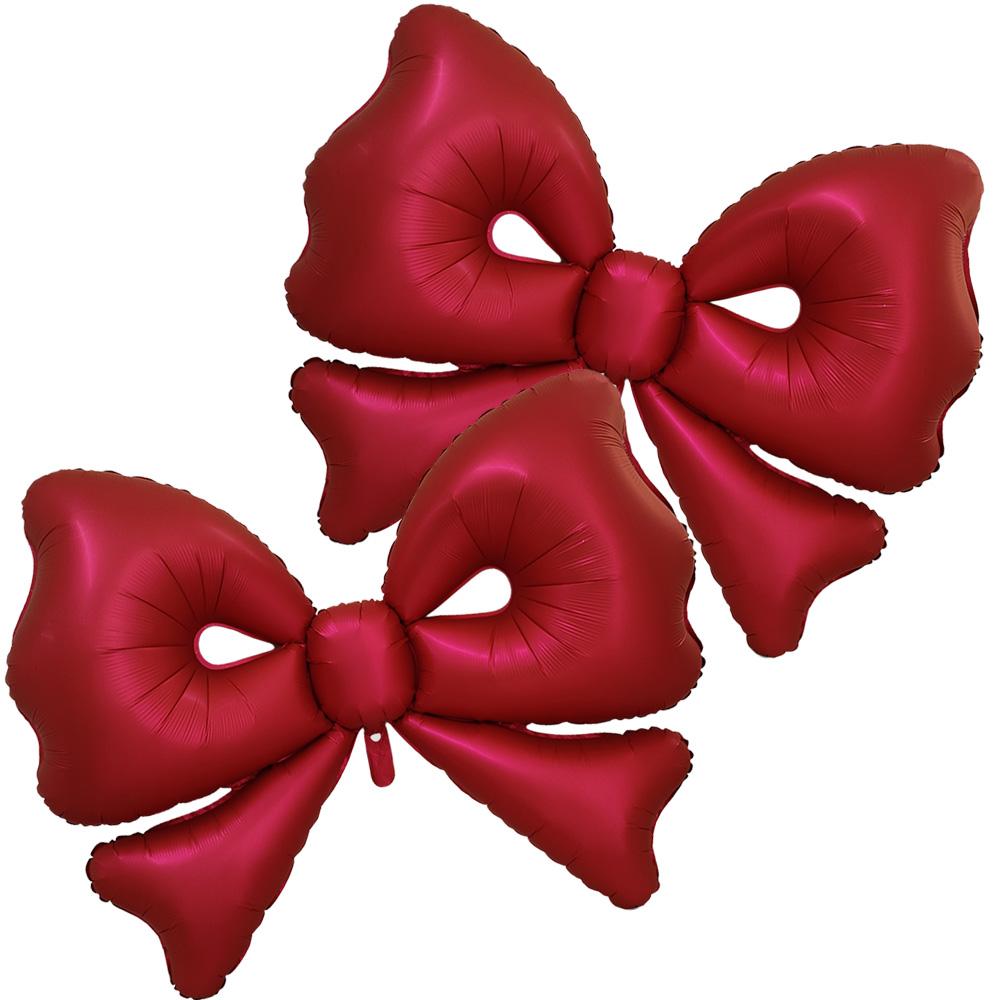 2-Pack 50inch Matte Red Bow Balloons, Huge Red Bow Foil Balloons, Elegant Red Giant Bow Balloons; Suitable for Birthday Parties, Bachelor Parties Other