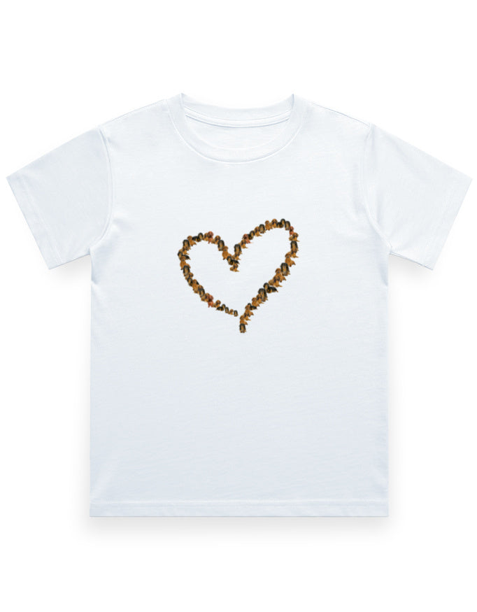 Round Neck Children s T-shirt (Boys) - Dachshund Hearts (8 Colours) - White - 0-12M 160