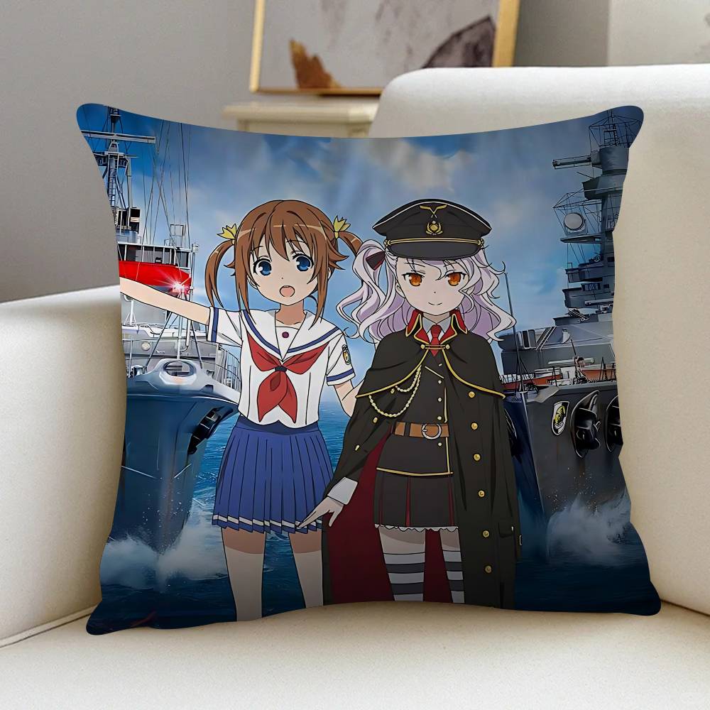 Anime H-High School Fleet Cushion Cover Decorative Pillow Sofa Home Decor Case Pillow Cases