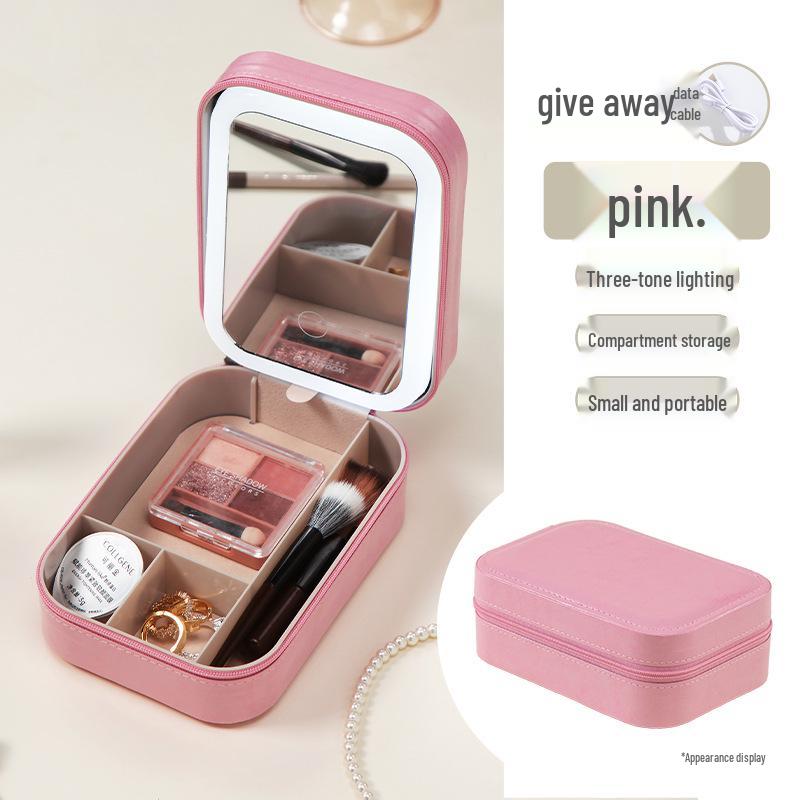 

Портативное складное зеркало для макияжа с подсветкой и многофункциональный настольный органайзер для украшений