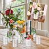 Vesici 20 Pcs Plastic Cylinder Vase Acrylic Cylinder Vase Bulk Small Clear Flower Container Hurricane Candle Holder Round Wide Container Centerpiece