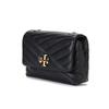Tory Burch Kira Quilted Twill Chain Flap Magnetic Closure Leather Wallet Shoulder Crossbody Bag Women Bags Black 90460-001