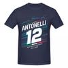 T-shirt Unisex da Pilota da Corsa Kimi No12 Antonelli alla Moda Vintage Girocollo Cotone Unisex
