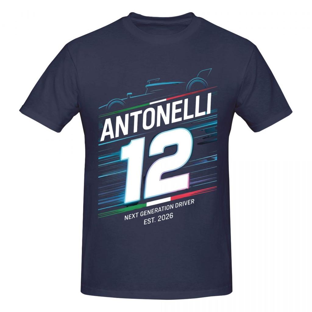 T-shirt Unisex da Pilota da Corsa Kimi No12 Antonelli alla Moda Vintage Girocollo Cotone Unisex