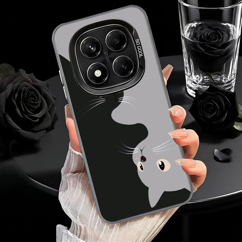 Schwarze Katze Cartoon Niedlich Weiche Handyhülle für Samsung Galaxy S24 S25 FE S26 Edge S23 Ultra S22 Plus S21 + Stoßfeste Hülle Rückseite Sie