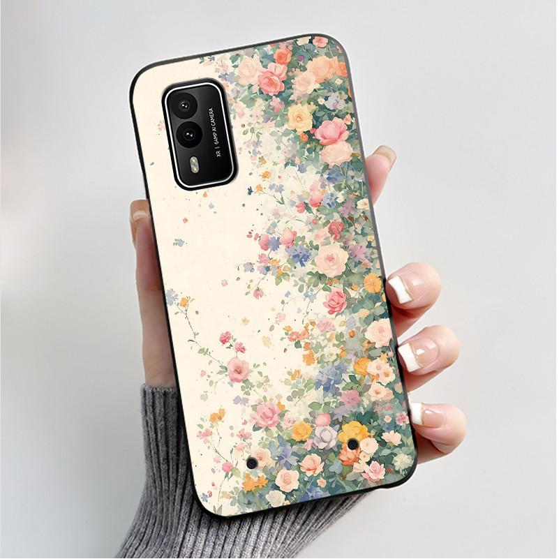 Printed Phone Case For Nokia XR21 Coque Capa Soft Silicone Black Shell Cover Cute Flower Cartoon Casing Fundas
