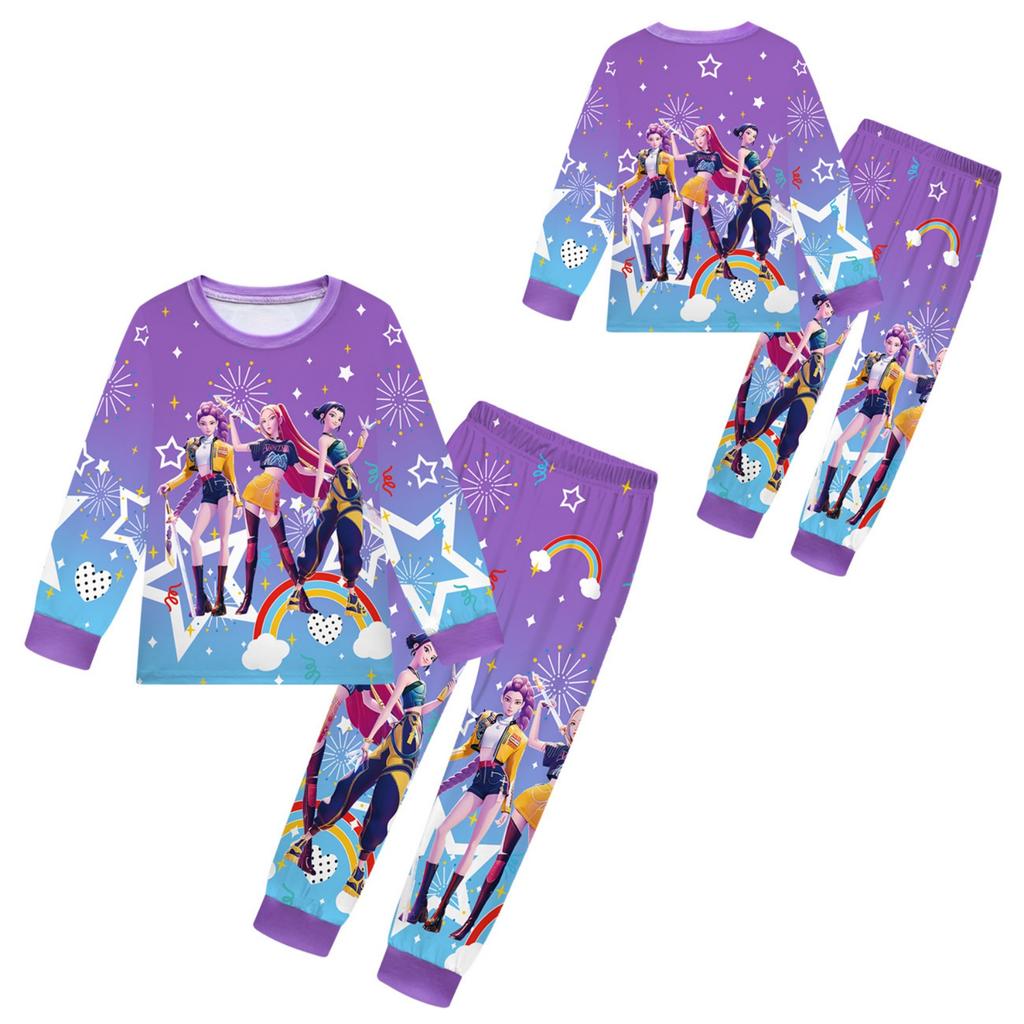 Children's Witch  Girls Printed Suit Long Sleeve Pants Suit