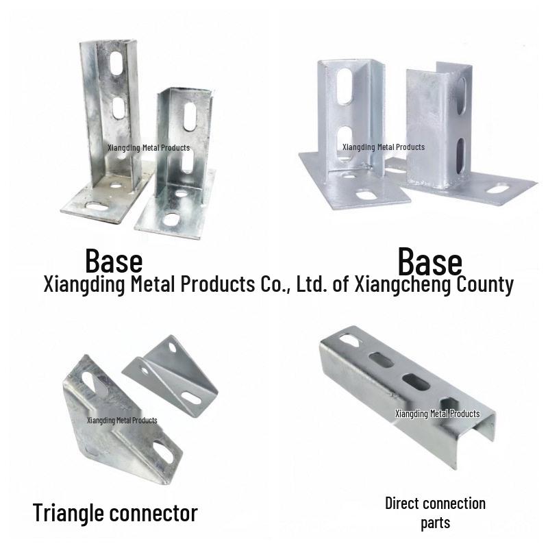 Hot-dip Galvanized C-channel Solar Bracket Connector Steel Triangle Base