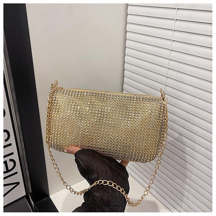 Women's Shiny Rhinestone Bucket Bag - Handmade Sequin Crossbody & Handheld Bag