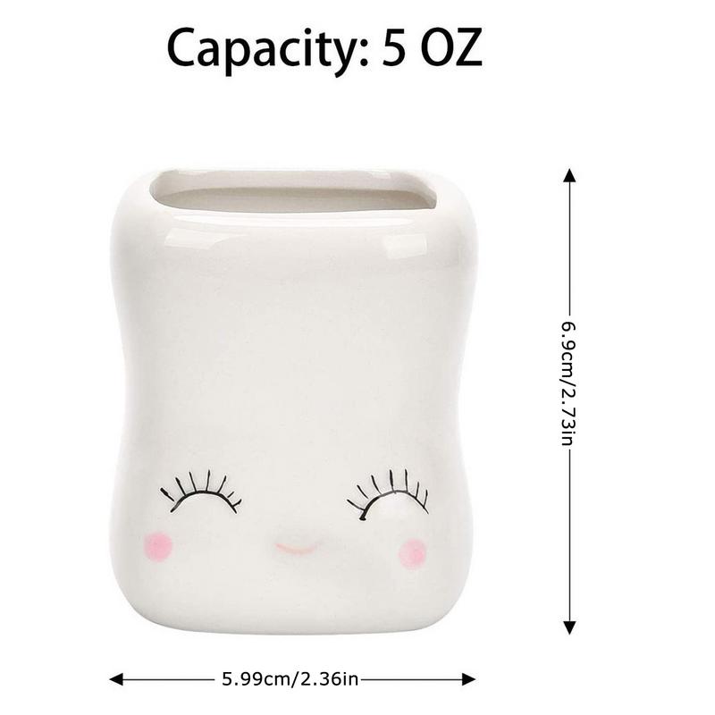 4pcs Creative Ceramic Mug Cartoon Face Coffee Cup Afternoon Tea Breakfast Milk Cup Home Office Drinking Utensils Cute Gifts