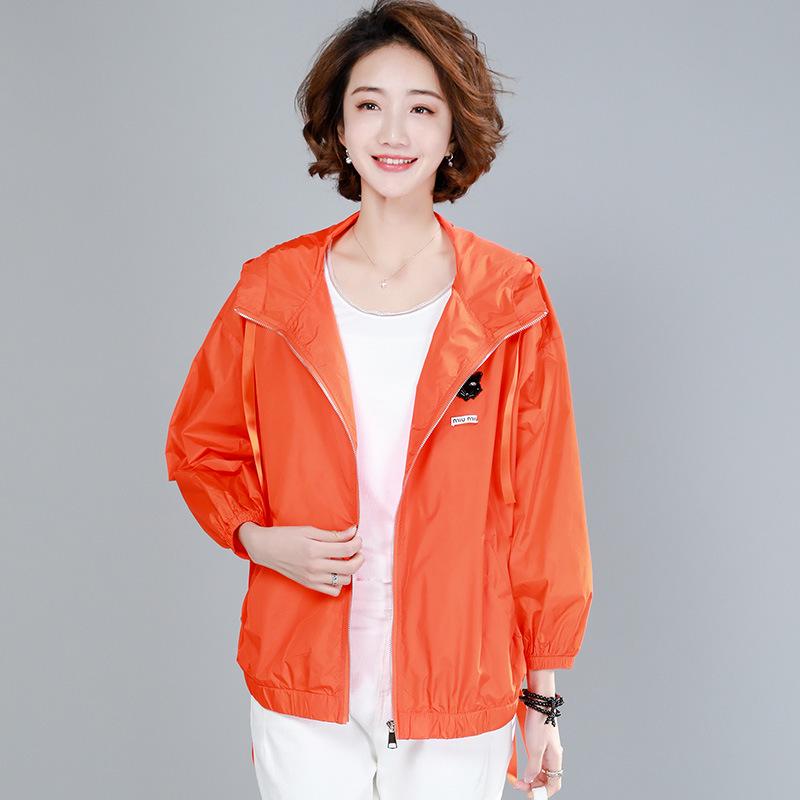 

Женская легкая куртка с капюшоном для защиты от солнца - 2025 Большой размер Свободный летний кардиган Солнцезащитная рубашка для кондиционирования воздуха Large оранжевый