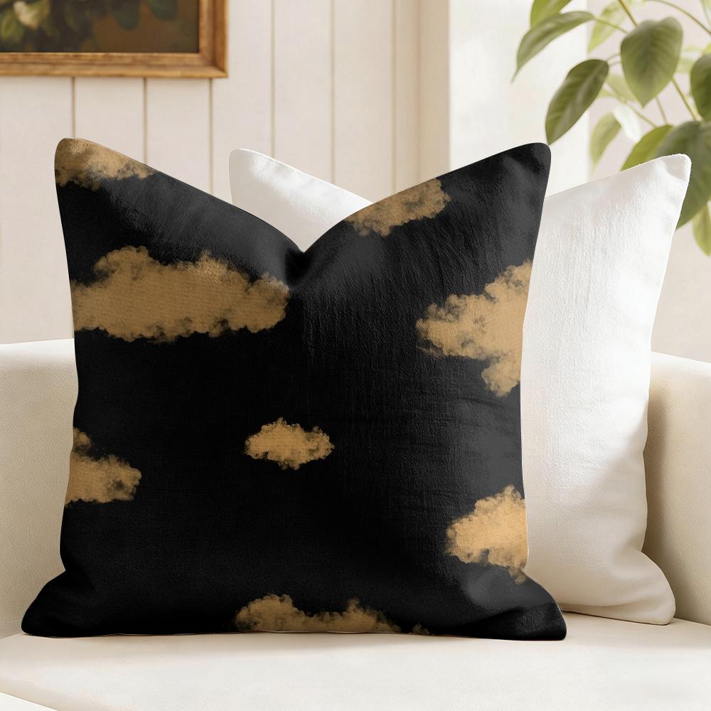 Mode Wolken Kussenhoes Natuurlijk Linnen Dubbelzijdige Print Sierkussenhoes voor Bank Bank Huisdecoratie