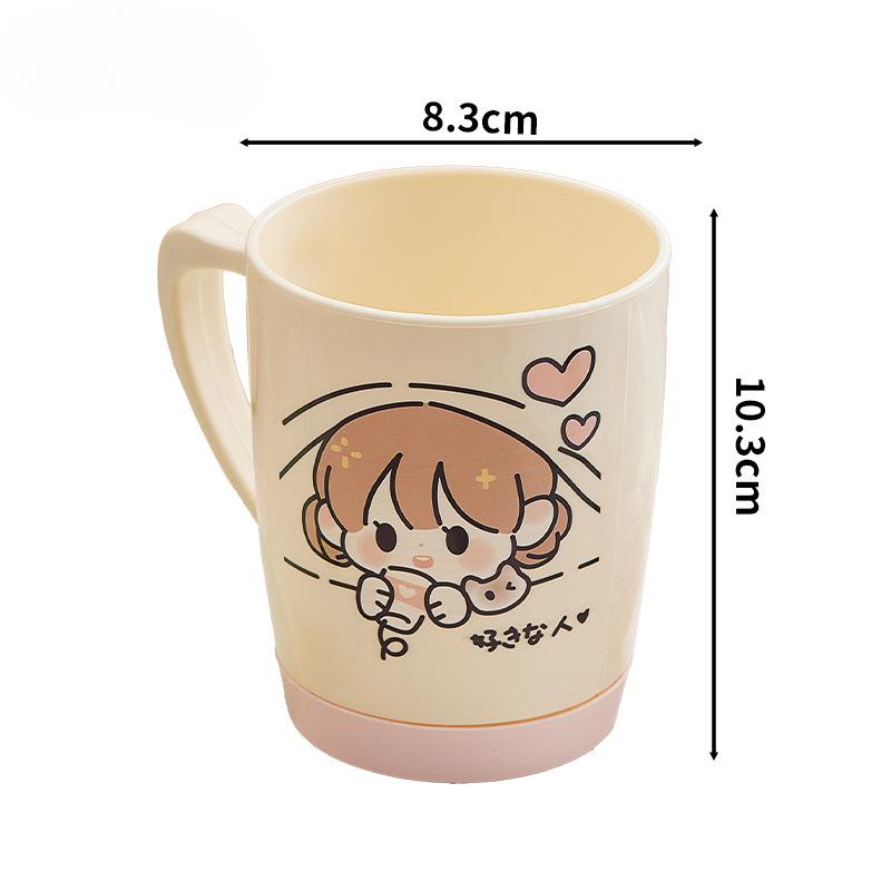 

Large-capacity Plastic Dental Cup Household Brushing and Rinsing Cup Children s Cute Toothbrush Cup 601-700ml рожевий/білий