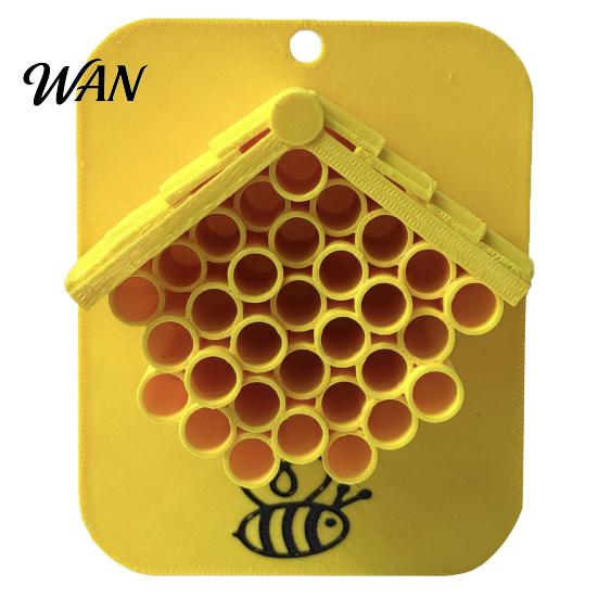 House for Balcony 3D Printed Bee Outdoor Honeycomb Hotel Garden Yard Nesting Site Small Hive Bees Butterflies Ladybugs Pollinators
