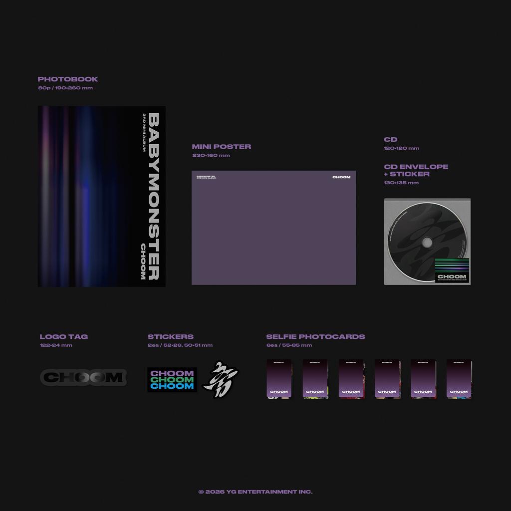 [pre-order] [Early Bird POB][WEVERSE POB] BABYMONSTER - CHOOM (Photobook Ver.) Set + CHOOM (Jewel Ver.) Set