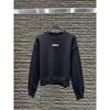 European Style Jacquard Logo Round Neck Knit Pullover - Casual Versatile Long Sleeve Top for Spring