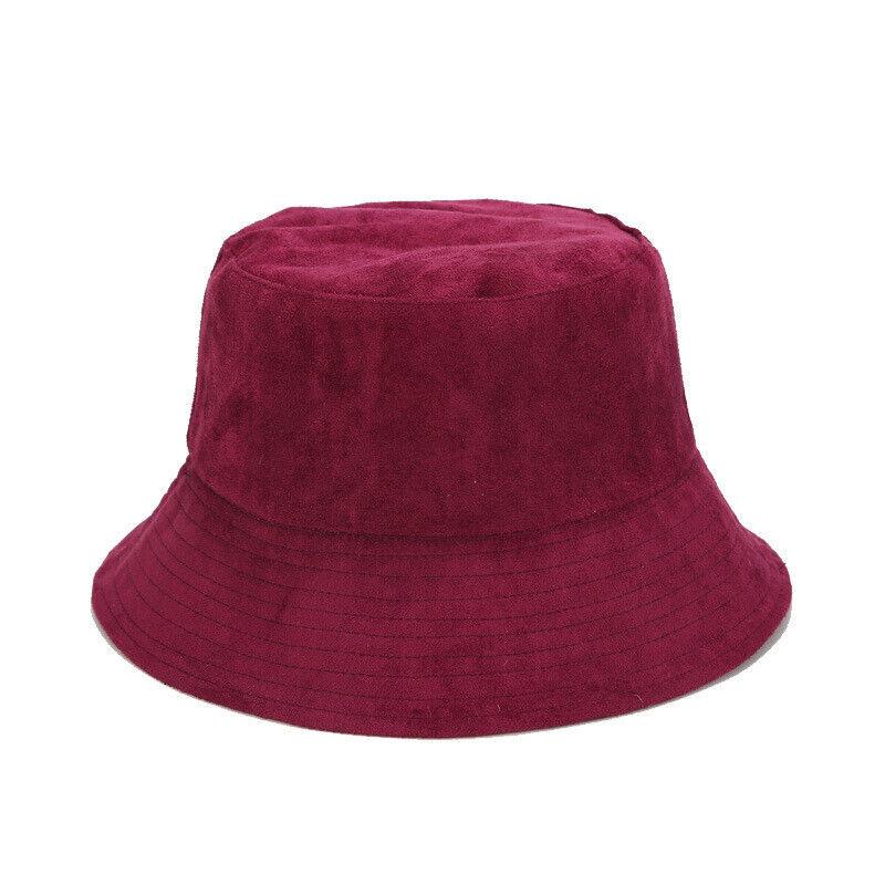 Men Women Wide Brim Suede Sun Hat Outdoor Hiking Fishing Bucket Cap