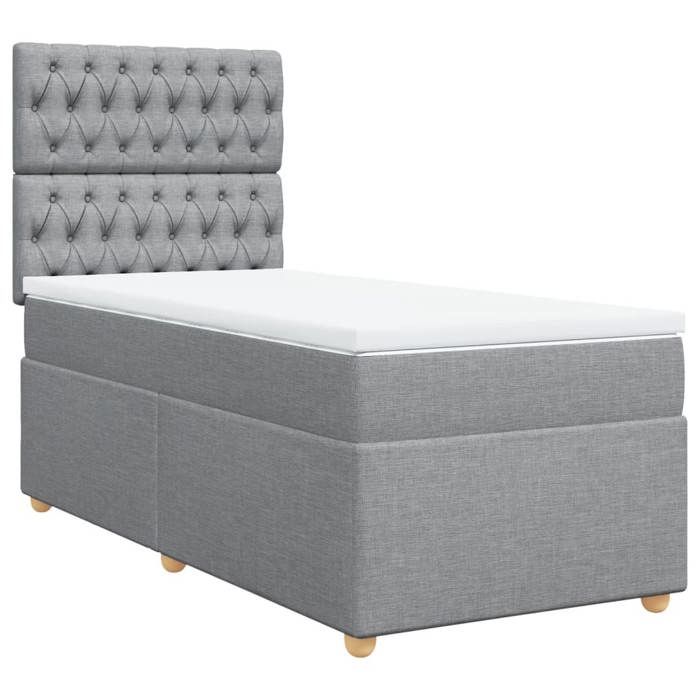 Maison Exclusive - Sommier à lattes de lit et matelas Gris clair 90x190 cm Tissu