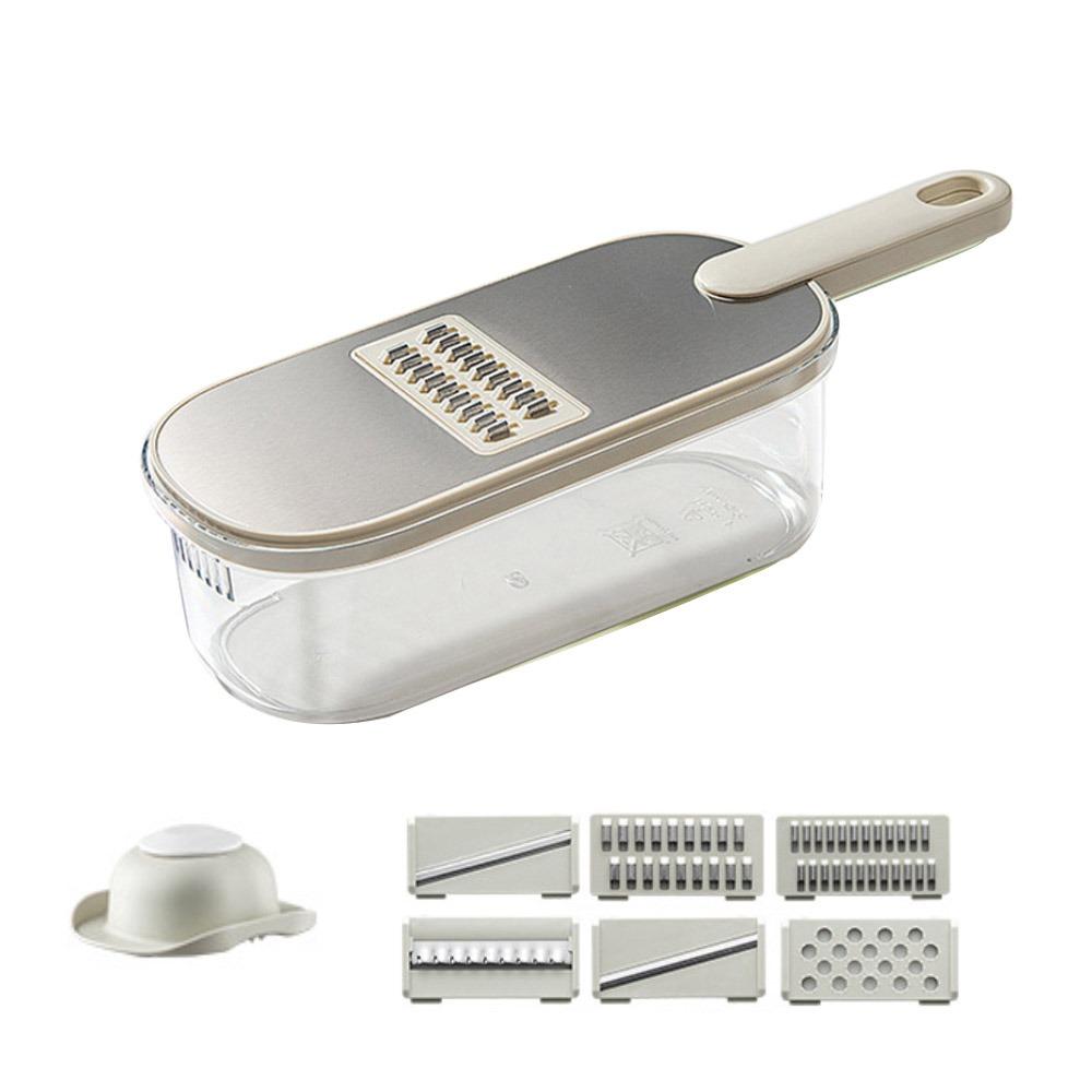 Durable 6 In 1 Vegetable Slicer Stainless Steel Multifunctional Cheese Grater Manual Potato Julienne Shredder Kitchen